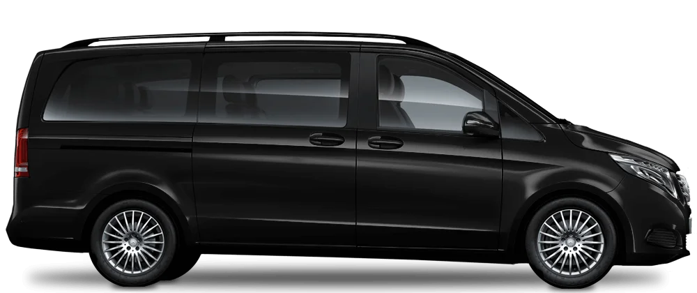 Black Mercedes-Benz V-Class, side view
